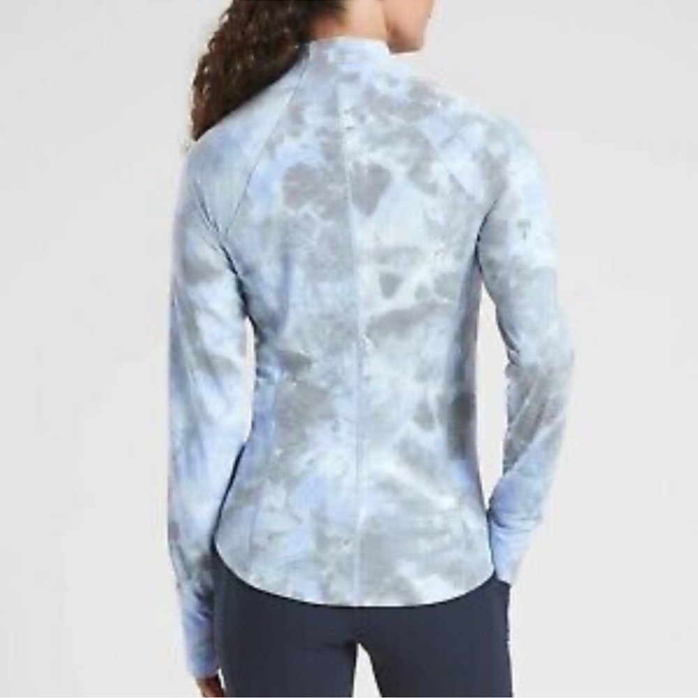 athleta salutation jacquard jacket brand new blue grey white XS - Picture 2 of 5